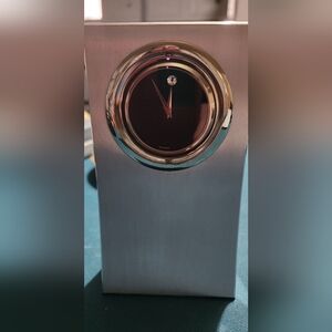 Silver and Black Movado Desk Clock